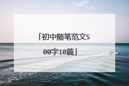 初中随笔范文500字10篇