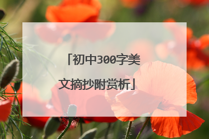 初中300字美文摘抄附赏析