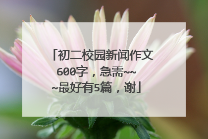初二校园新闻作文600字，急需~~~最好有5篇，谢
