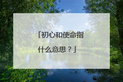 初心和使命指什么意思？