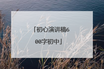 初心演讲稿600字初中