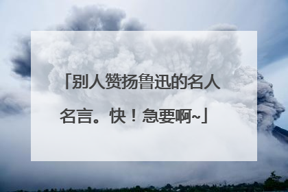 别人赞扬鲁迅的名人名言。快!急要啊~