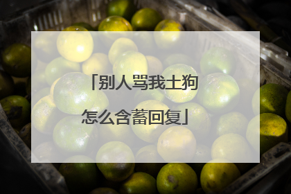 别人骂我土狗怎么含蓄回复