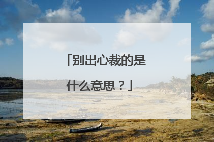 别出心裁的是什么意思？