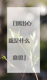 别出心裁是什么意思