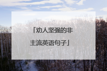 劝人坚强的非主流英语句子