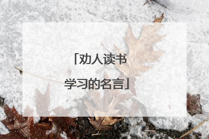 劝人读书 学习的名言