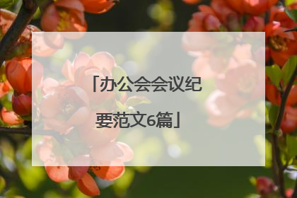 办公会会议纪要范文6篇