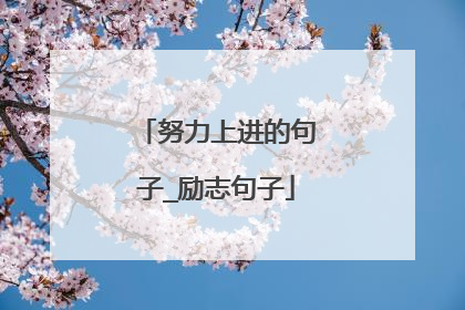 努力上进的句子_励志句子