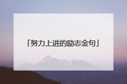 努力上进的励志金句