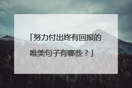 努力付出终有回报的唯美句子有哪些？