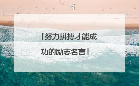 努力拼搏才能成功的励志名言