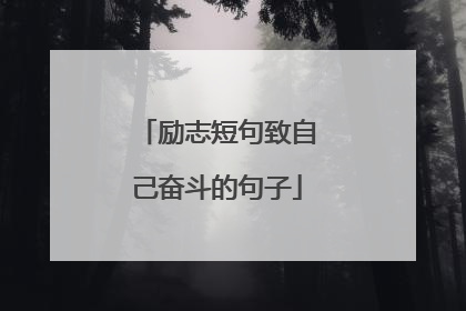 励志短句致自己奋斗的句子