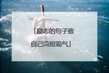 励志的句子致自己简短霸气