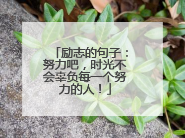 励志的句子：努力吧，时光不会辜负每一个努力的人！
