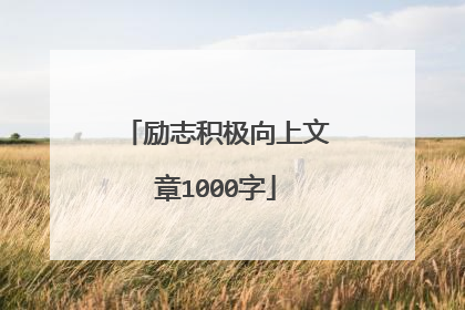 励志积极向上文章1000字