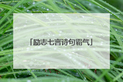 励志七言诗句霸气