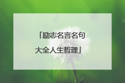 励志名言名句大全人生哲理