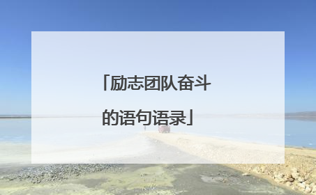 励志团队奋斗的语句语录