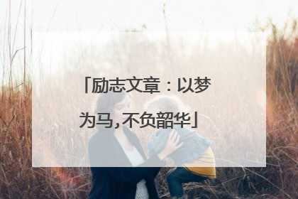 励志文章:以梦为马,不负韶华