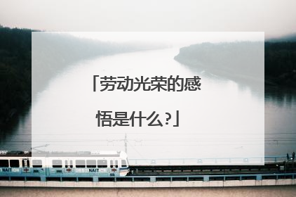 劳动光荣的感悟是什么?