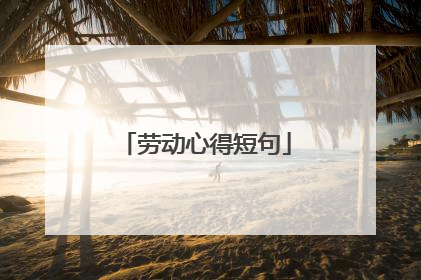 劳动心得短句