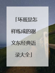 坏蛋是怎样练成的谢文东经典语录大全