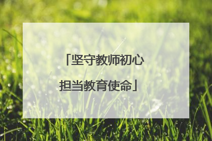 坚守教师初心担当教育使命