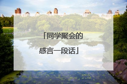 同学聚会的感言一段话