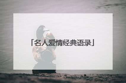 名人爱情经典语录