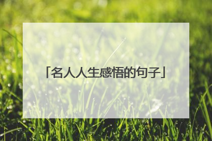 名人人生感悟的句子
