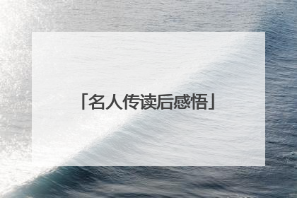名人传读后感悟