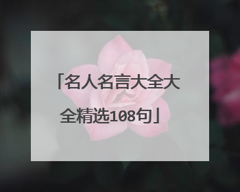 名人名言大全大全精选108句