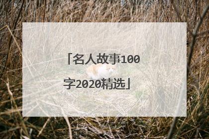 名人故事100字2020精选