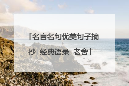 名言名句优美句子摘抄 经典语录 老舍