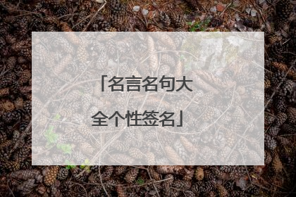 名言名句大全个性签名