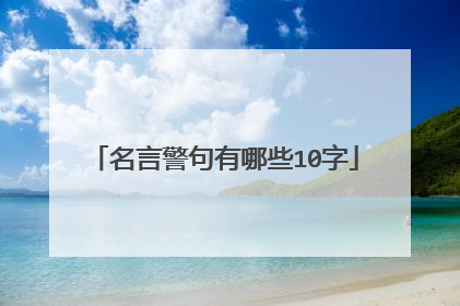 名言警句有哪些10字