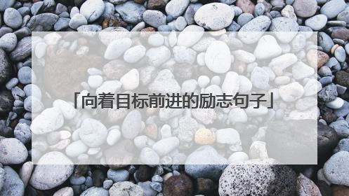 向着目标前进的励志句子