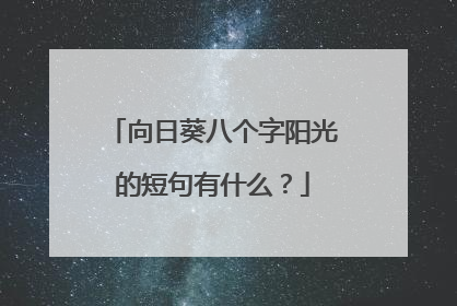 向日葵八个字阳光的短句有什么?