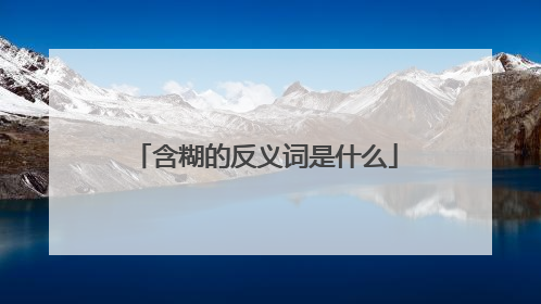 含糊的反义词是什么
