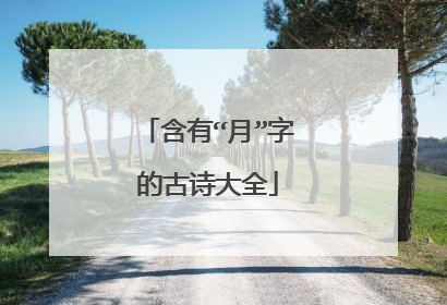 含有“月”字的古诗大全