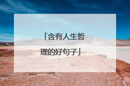 含有人生哲理的好句子