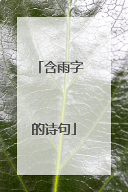 含雨字的诗句