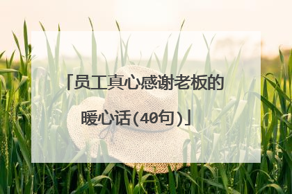 员工真心感谢老板的暖心话(40句)