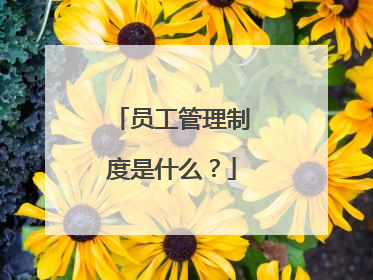 员工管理制度是什么？