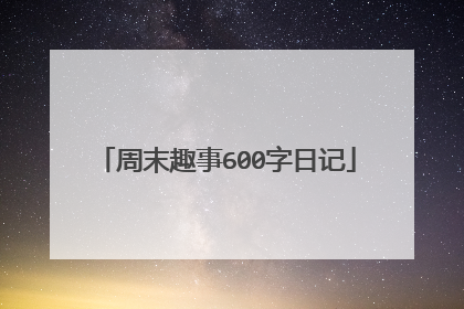 周末趣事600字日记