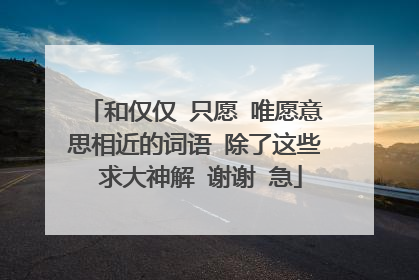 和仅仅 只愿 唯愿意思相近的词语 除了这些 求大神解 谢谢 急