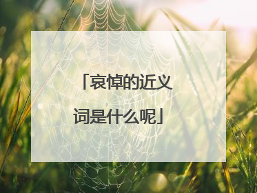 哀悼的近义词是什么呢