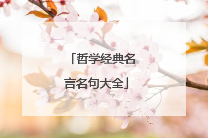 哲学经典名言名句大全