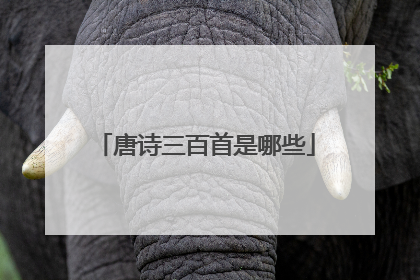 唐诗三百首是哪些